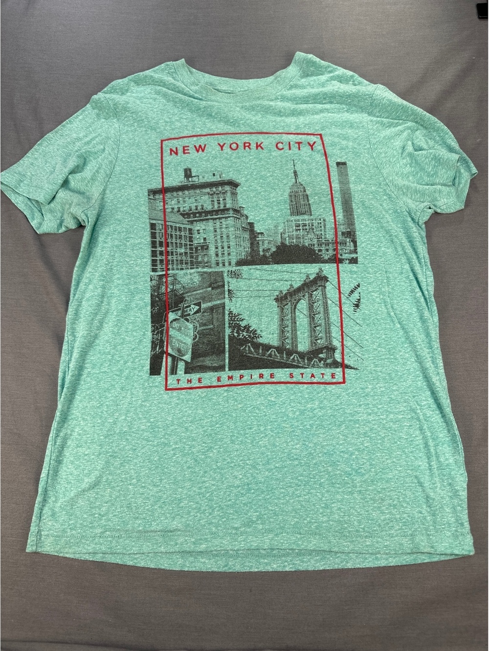 Aeropostale Men's Graphic Tee New York City L Green Heather